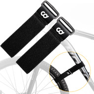 CyclingDeal Pack of 2 Bike Rack Straps - Bicycle Wheel Stabilizer for Car Rack Repair Stand - Double Sided Extra Long Adjustable Hook & Loop Strap