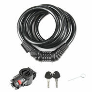 CD Bike Bicycle Lock Cable 4FT or 6FT Bike Cable Basic Self Coiling Resettable Combination Cable Bike Locks with Key Function 3/5 Inch Diameter