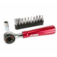 JCOOL Twin Steer Bike Repair Tool 1/4" 3/8" Wrench Kit With LED