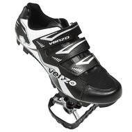 Venzo Mountain Bike Bicycle Cycling Shimano SPD Shoes + Multi-Use Sealed Pedals With Cleats