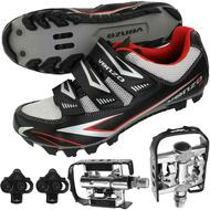 Venzo Mountain Bike Bicycle Cycling Shimano SPD Shoes + Multi-Use Pedals