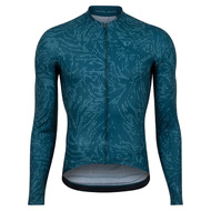 PEARL IZUMI ATTACK Mens Cycling Jersey - Full Zipper Long Sleeve with 3 Rear Pockets - Ocean Blue Hatch Palm