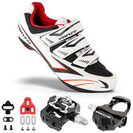 Venzo Spin Bike Shoe Pedal Cleat Bundle Look Delta SPD MTB Peloton Compatible