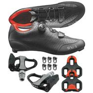 Fizik 2017 R3B Uomo SPD-SL Road Carbon Shoes Black Red with Venzo Pedals Set