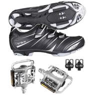 Venzo Mountain Bicycle Shimano SPD Shoes + Multi-Use Pedals 45 Used