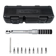 VENZO Bicycle Bike 1/4 Inch Driver Torque Wrench Tool Socket Set Kit 2-15Nm