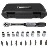 VENZO Bike Bicycle Mini Digital Torque Wrench 3-85 Nm 3/8" Bits Socket Tools Set
