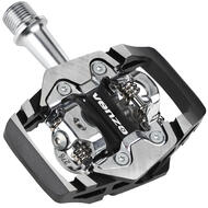 VENZO Shimano SPD Compatible Mountain Bike CNC Aluminum Cr-Mo Sealed Pedals 9/16" With Cleats