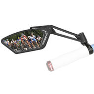 Venzo Bicycle Bike Handlebar Mirror Silver Lens 50% Anti-glare Glass Blast Resistant