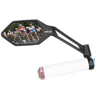 Venzo Bicycle Bike Handlebar Mirror Silver Lens 50% Anti-glare Glass Blast Resistant With Reflector