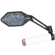 Venzo Bicycle Bike Handlebar Mirror Blue Lens 75% Anti-glare Glass Blast Resistant With Reflector