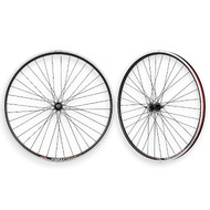 CyclingDeal Road Bike Bicycle 700C Double Wall Alloy Wheelset - Compatible with 6/7/8 Speed Thread-on Freewheel - Bolt-on Axle Front & Rear
