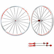 Cyclingdeal Shimano Compatible 10 Speed Road Bike Wheelset Sealed Bearing White Hub
