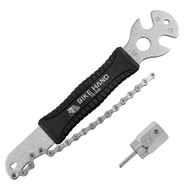 BIKEHAND 2 in 1 Bicycle Cassette Removal Installation Tool Kit with 15mm Pedal Wrench - Chain Whip and Lockring Tool - Compatible with Shimano Sram HG