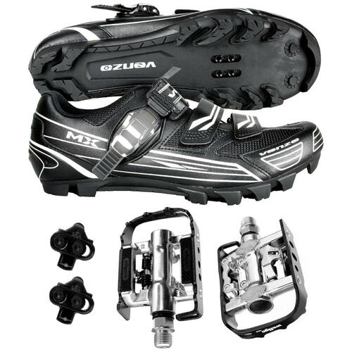 Buy Venzo Mountain Bike Bicycle Cycling Shimano SPD Shoes Wellgo Pedals